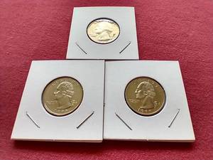lot 19 image: (3) Proof Washington Quarters