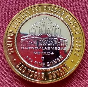 lot 27 image: Westward Ho Las Vegas $10 Silver Strike Gaming Token
