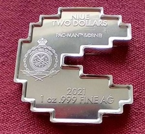 lot 42 image: 2021 Niue Licensed 1 oz Silver Pac-Man Coin