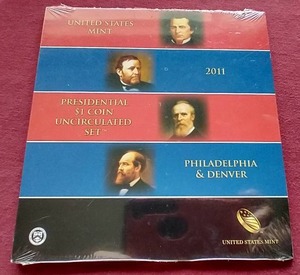 lot 63 image: 2011 U.S. Mint Uncirculated Presidential Dollar Set - (8) Coins