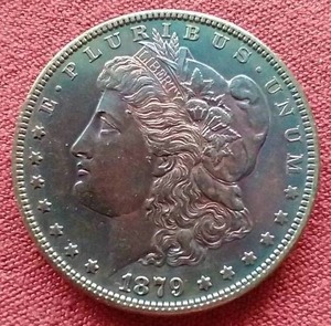 Amazing Rainbow Toned 1879-S Morgan Dollar
