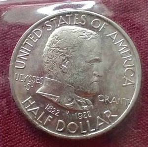 lot 81 image: RARE 1922 US Grant Commemorative Silver Half Dollar