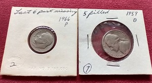 lot 94 image: (2) Die Error Coins