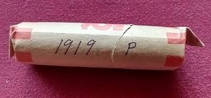 lot 104 image: 1919 Wheat Penny Roll