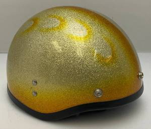 lot 11 image: Vintage 1966 White Gold Metal Flake Helmet With Visor (Size Unkown)