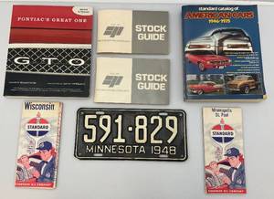 lot 29 image: 1948 Minnesota License Plate & Misc. Car Books