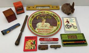 lot 103 image: Misc. Vintage Collectibles Including Coca-Cola Servcing Tray And More