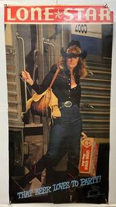 lot 107 image: 25 x 48 Vintage LONE STAR BEER Poster (One Corner Torn & Small Rip Present)