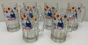 lot 115 image: Set Of 1987 Large SPUDS MACKENZIE Collectible Beer Mugs 8 Tall