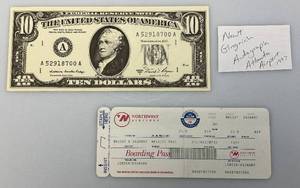 lot 144 image: 1997 Newt Gingrich Autographed 10 Dollar Advertisement Piece  With Provenance