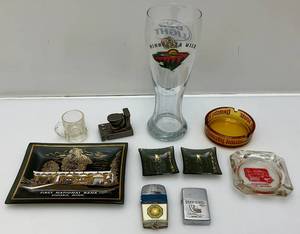 lot 155 image: Misc. Vintage Lighters And More Including ZIPPO, Casino Ashtrays & More