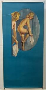 lot 184 image: RARE 1943 G. Elvgren  Over Exposure Pin Up Girl Poster 22 x 46 (See Photos For Condition)