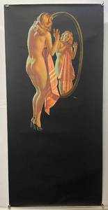 lot 186 image: RARE 1948 Full Exposure Pin Up Girl Calendar By Del Masters 22 x 46 (See Photos For Condition)