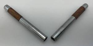 lot 226 image: 1970s Wood & Chrome Door Lock Knobs