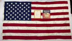 lot 3 image: VERY RARE US Flag Flown Over US Capital 07101973 With Official Letter From Architect Of The Capital In Original Box