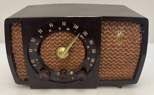 lot 265 image: NICE 1950s Zenith H723 Bakelite Tube AMFM Radio (WORKS)