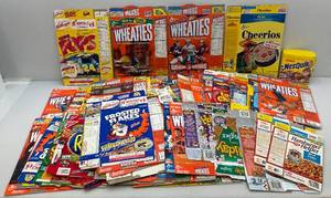 lot 267 image: Misc. Vintage Cereal Boxes With NASCAR & Other Sports Advertisement A More