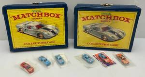 lot 283 image: 1968 MATCH BOX Car Carrying Cases  And NASCAR Miniature Die Cast Cars