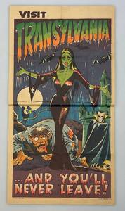lot 306 image: 1967 Topps Chewing Gum Company Monsters Travel Poster 10 x 18