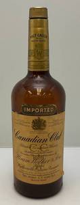 lot 311 image: Vintage Large Glass Canadain Club Whiskey Bottle 14 12 Tall (Has Cap)