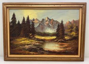 lot 348 image: Vintage Framed Original Daniel McCoy Landscape Painting 31 x 43