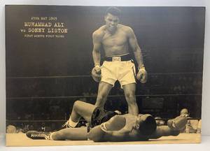 lot 351 image: Vintage 25th Of May 1965 Muhammad Ali Vs Sonny Liston First Minute First Round Poster On Foam Core 38 x 53 12