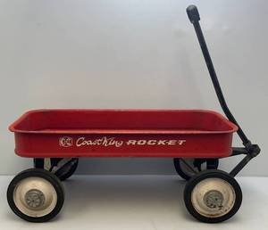 lot 353 image: Vintage (Coast To Coast) CoastKing Rocket Red Metal Wagon