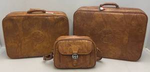 lot 360 image: Vintage Three Piece American Tourister Luggage Set