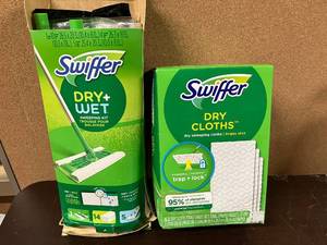 lot 110 image: Swiffer Sweeping Kit and Cloths