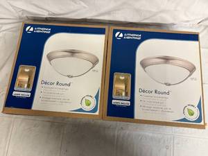 lot 88 image: 2 Lithonia Lighting Decor Rounds - Brushed Nickel