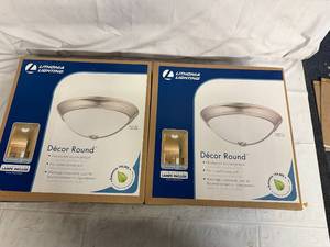 lot 89 image: 2 Lithonia Lighting Decor Rounds - Brushed Nickel