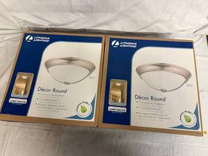 lot 91 image: 2 Lithonia Lighting Decor Rounds - Brushed Nickel