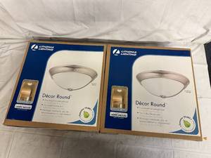 lot 92 image: 2 Lithonia Lighting Decor Rounds - Brushed Nickel