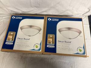 2 Lithonia Lighting Decor Rounds - Brushed Nickel