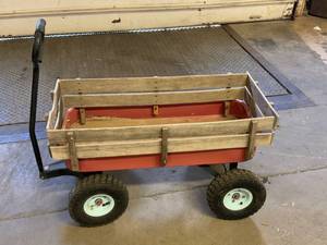 Radio Flyer Wagon with Wooden Rails-SEE PHOTOS