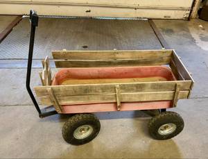 Radio Flyer Wagon with Wooden Rails-SEE PHOTOS