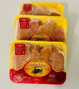 lot 40 image: H. 4lbs Avg. Wt. Amish Farms Bonless Skinless Chicken Breast