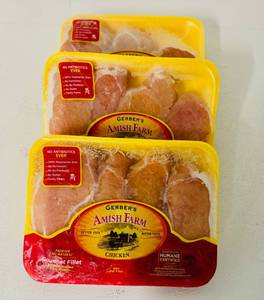 lot 41 image: H. 4lbs Avg. Wt. Amish Farms Bonless Skinless Chicken Breast