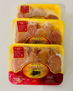 lot 42 image: H. 4lbs Avg. Wt. Amish Farms Bonless Skinless Chicken Breast