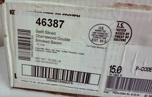 lot 76 image: G. 15lbs 9Hickory Smoked Bulk Bacon
