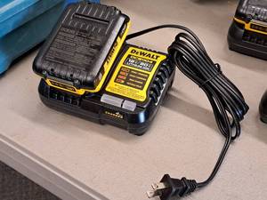 lot 832 image: DeWalt 12V Max  20V Max Lithium Ion Battery Charger DCB1104 (New) with 20V Max 2Ah Battery