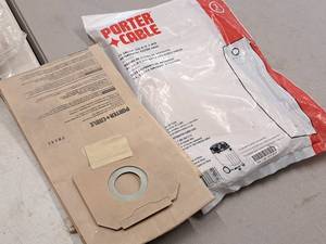 lot 1002 image: Lot of (4) Porter-Cable 15-Gallon Replacement Filter Bags  2 Ply