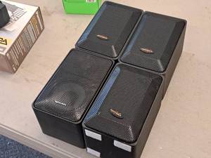 lot 744 image: Lot of (4) Wall-Mount Stereo Speakers