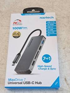 lot 757 image: Naztech MaxDrive 7 100W 4K Ultra HD Universal USB-C Hub (New)