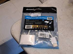 lot 772 image: DisplayPort to HDMI VGA Adapter  4K Ultra HD
