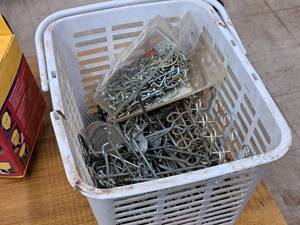 lot 1019 image: Lot of (1 Basket) Peg Board Peg Hooks