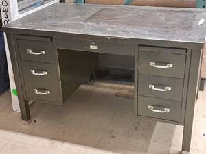 lot 1033 image: The General Fireproofing Company Fireproof Office Desk with Key