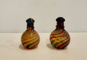 Hand Blown Glass Salt & Pepper Shakers - Multicolor