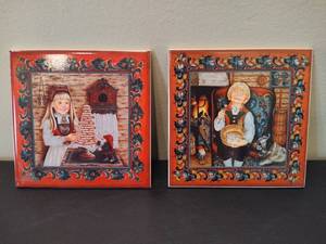 lot 55 image: Susan Taftey Norwegian Themed Tiles