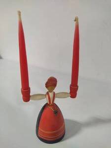 lot 49 image: Folk Art Candle Holder